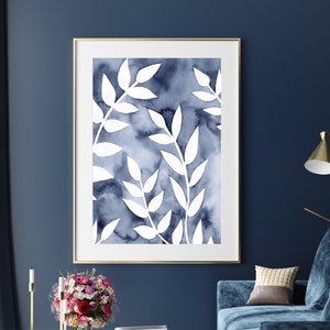 Blue Watercolor Abstract Printable Downloadable Art Instant - Etsy