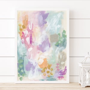 Pastel Abstract Art Print: Colorful Nursery Decor (Digital Download)