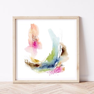 Watercolor Abstract Art Print: Colorful Modern Painting (Digital Download)