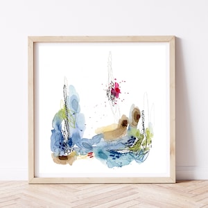 Watercolor Abstract Art Print: Colorful Modern Painting (Digital Download)