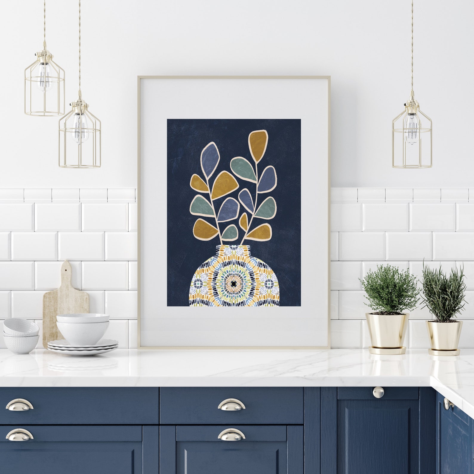 Abstract Floral Plant Printable Art Instant Art Print Mid - Etsy