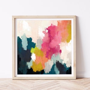 Colorful Square Abstract Printable Wall Art Modern Painting Digital Download Bright Bold Art Minimalist Modern Home or Office Art Print