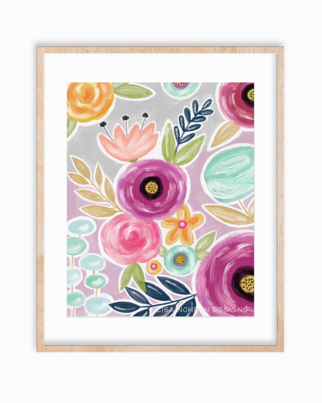 Abstract Floral Printable Art Flowers Printable Colorful Pastel Art ...