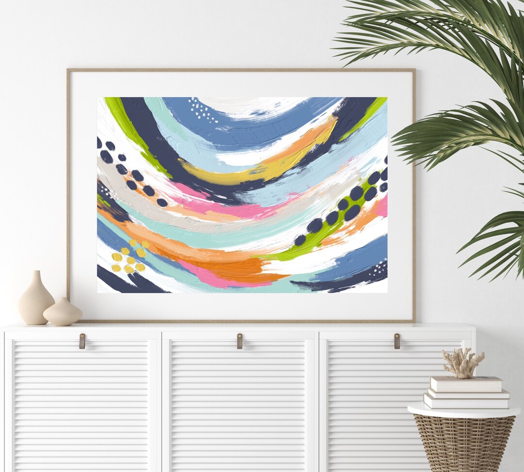 Colorful Abstract Printable Wall Art Painting Downloadable Art Brush ...