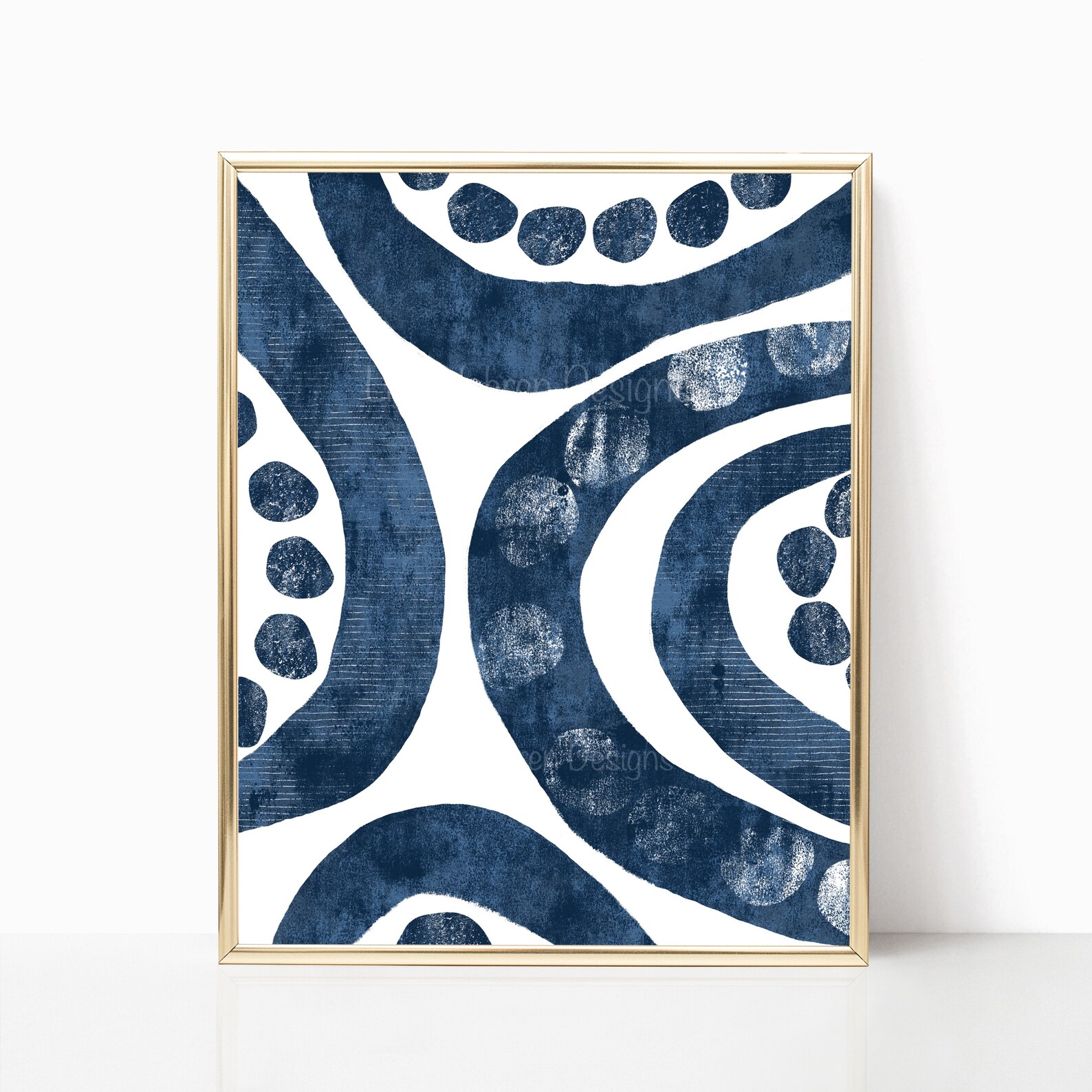 Navy Blue White Modern Abstract Art Downloadable Printable Art Etsy
