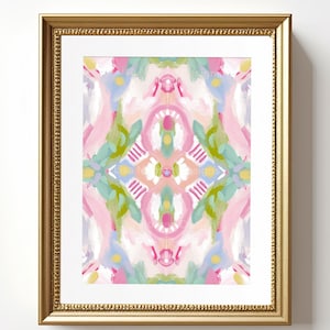 Colorful Pastel Abstract - Printable Wall Art Painting - Instant Digital Download - Modern Preppy Grandmillennial Style