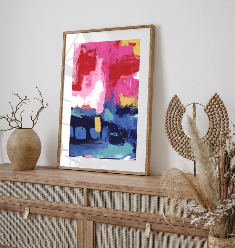 Colorful Abstract Printable Wall Art Painting Downloadable Art Navy