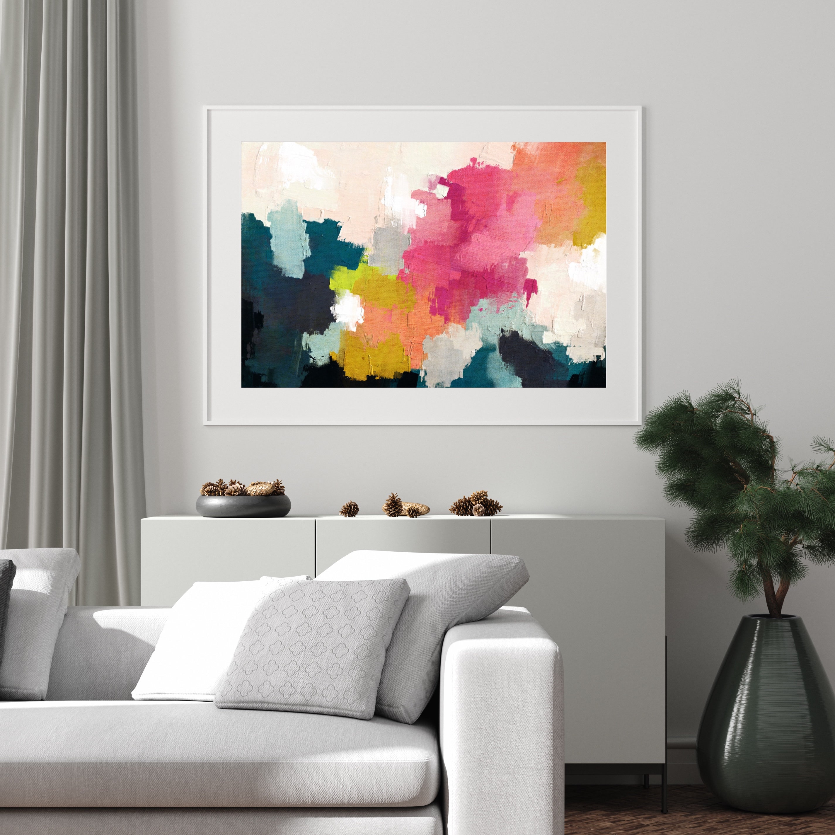 Colorful Abstract Art Printable Wall Art Painting Downloadable Etsy