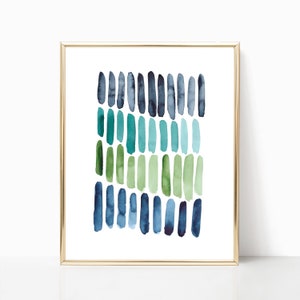 Watercolor Abstract Printable Wall Art Downloadable Art Instant Blue ...