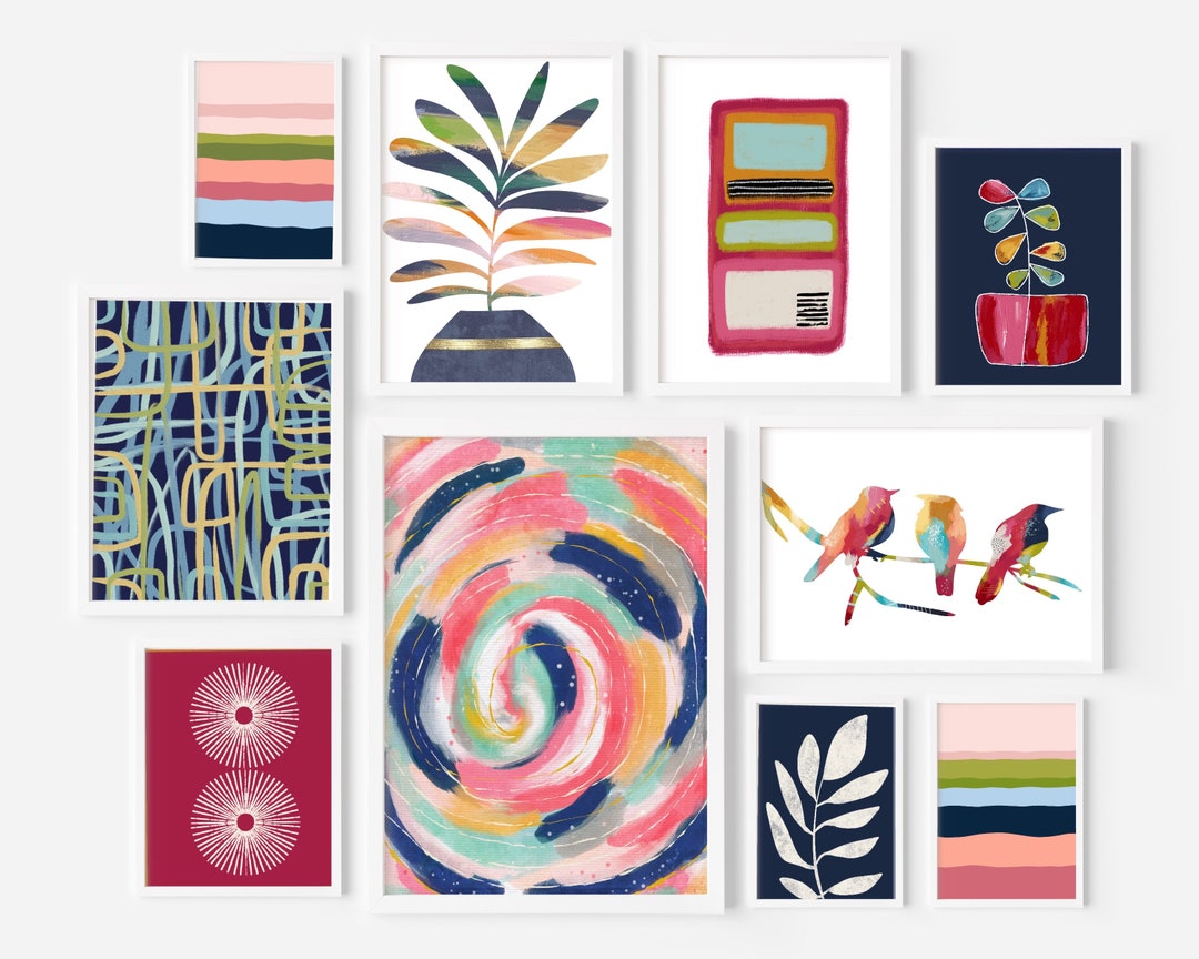 Colorful Gallery Wall Art Prints Set of 10 Printable Download - Etsy