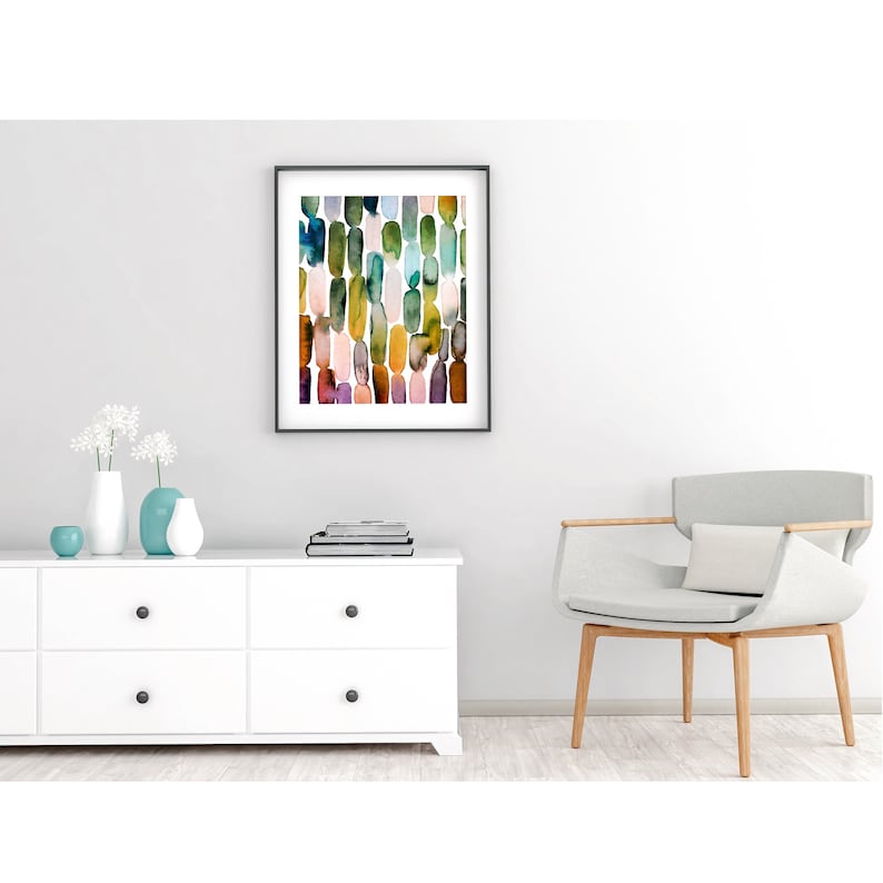 Modern Watercolor Abstract Printable Downloadable Art Instant Art Geometric Print Minimalist Coastal Art Watercolor Painting Neutral Art image 6