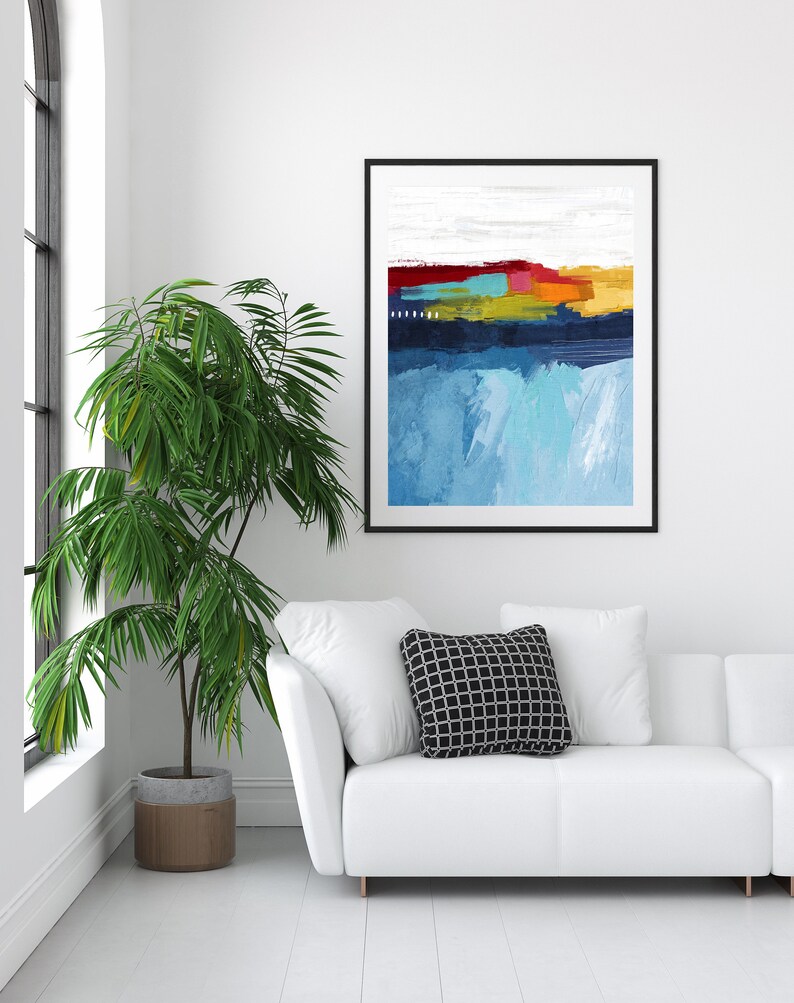 Colorful Blue Abstract Art Printable Wall Art Painting - Etsy