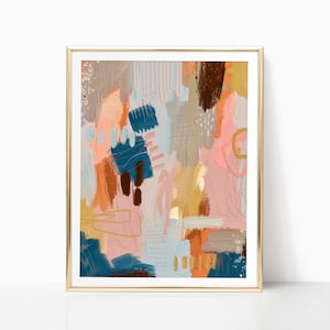 Abstract Printable Wall Art Painting Downloadable Art Colorful Abstract Print Modern Painting Contemporary Warm Neutral Colors Wall Art