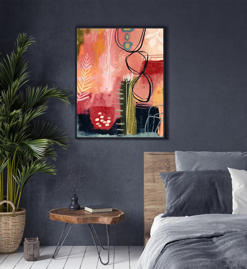 Colorful Abstract Painting Printable Wall Art Instant Download - Etsy