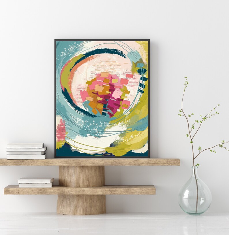 Colorful Abstract Art Printable Wall Art Oil Painting - Etsy