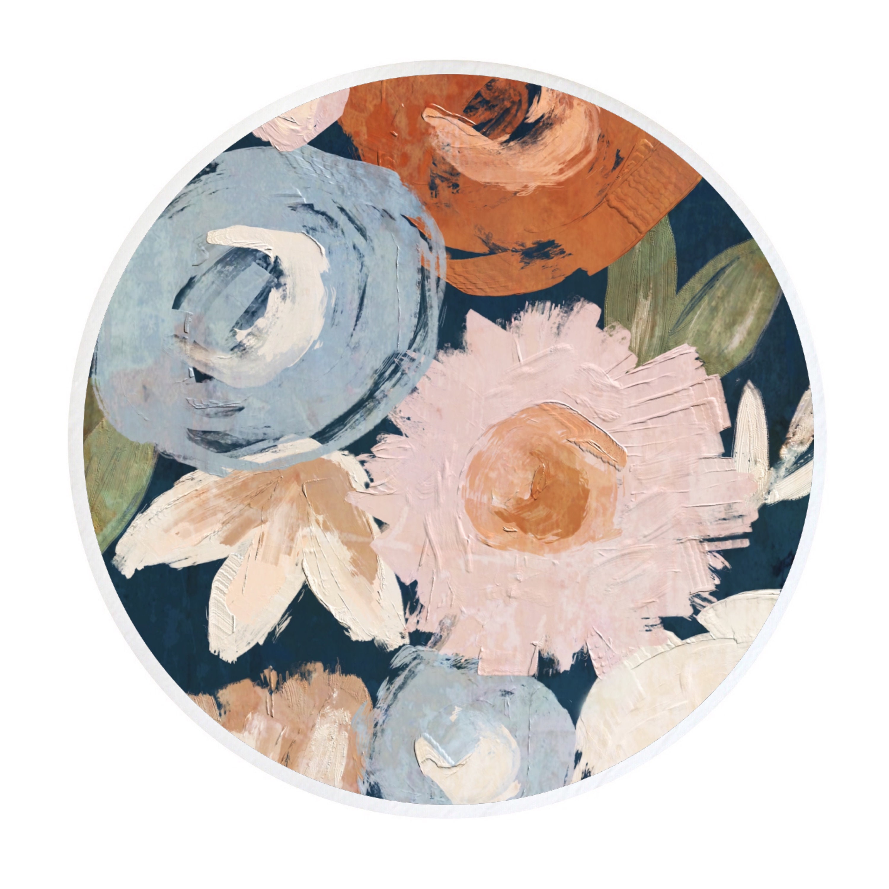 Azul marino Floral Flor Cajón Perillas Perillas Decorativas | Etsy