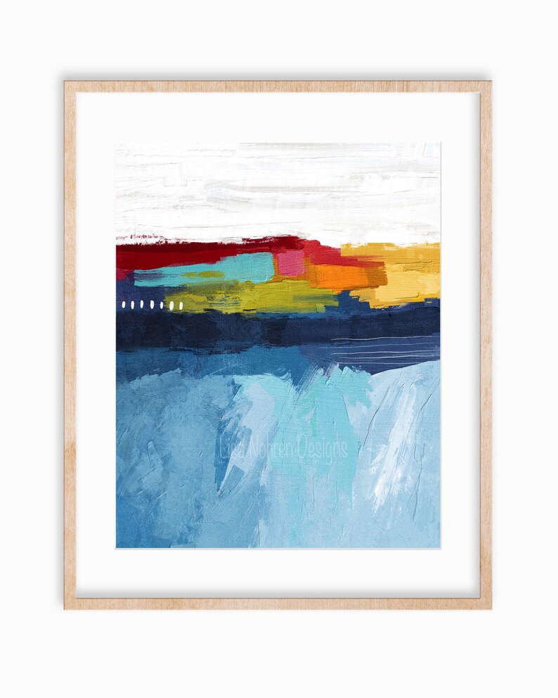Colorful Blue Abstract Art Printable Wall Art Painting - Etsy