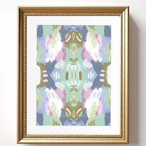 Colorful Pastel Abstract - Printable Wall Art Painting - Instant Digital Download - Modern Preppy Grandmillennial Style