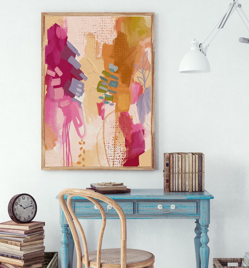 Colorful Abstract Printable Wall Art Painting Download Instant Etsy