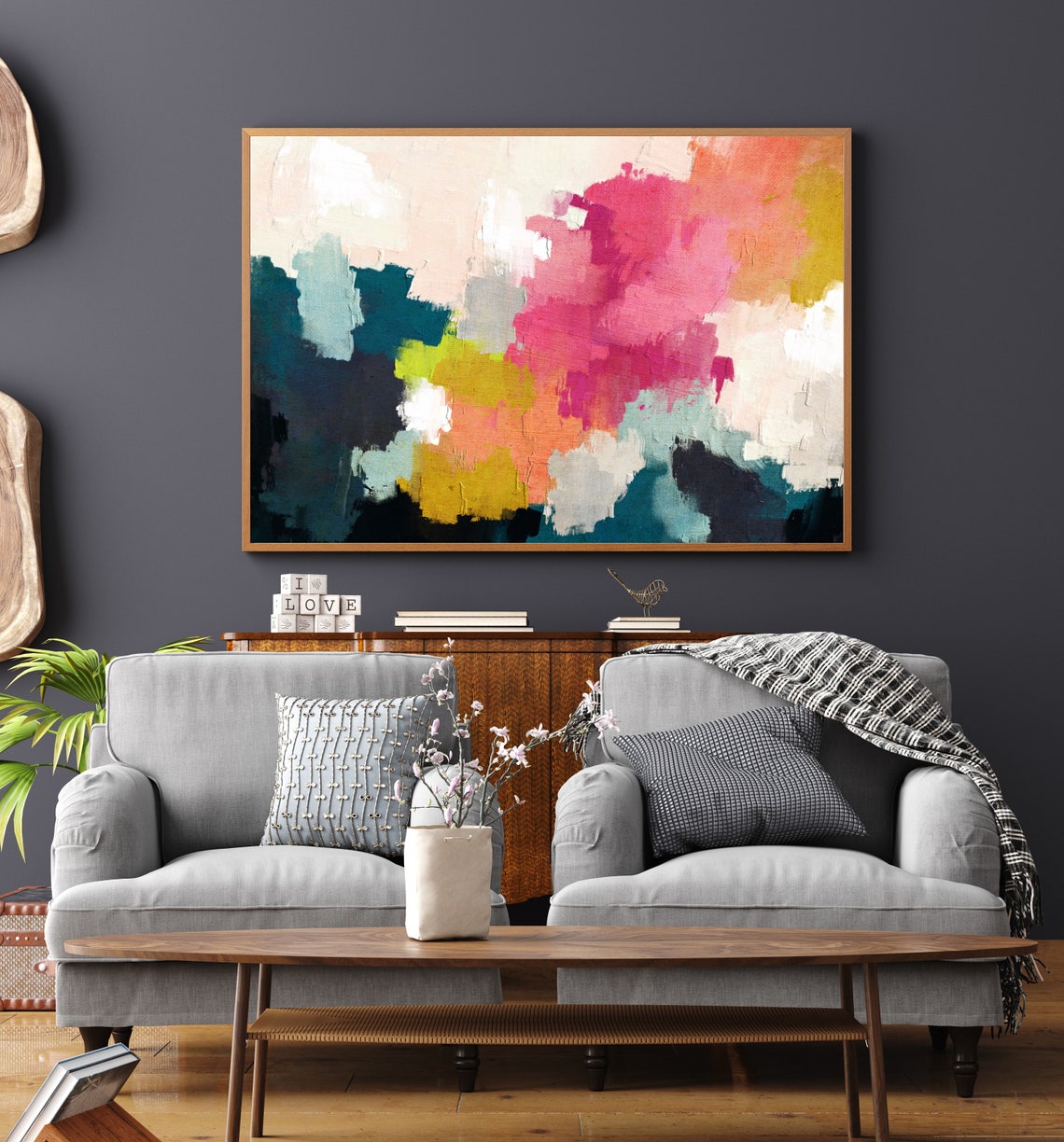 Colorful Abstract Art Printable Wall Art Painting Downloadable Etsy