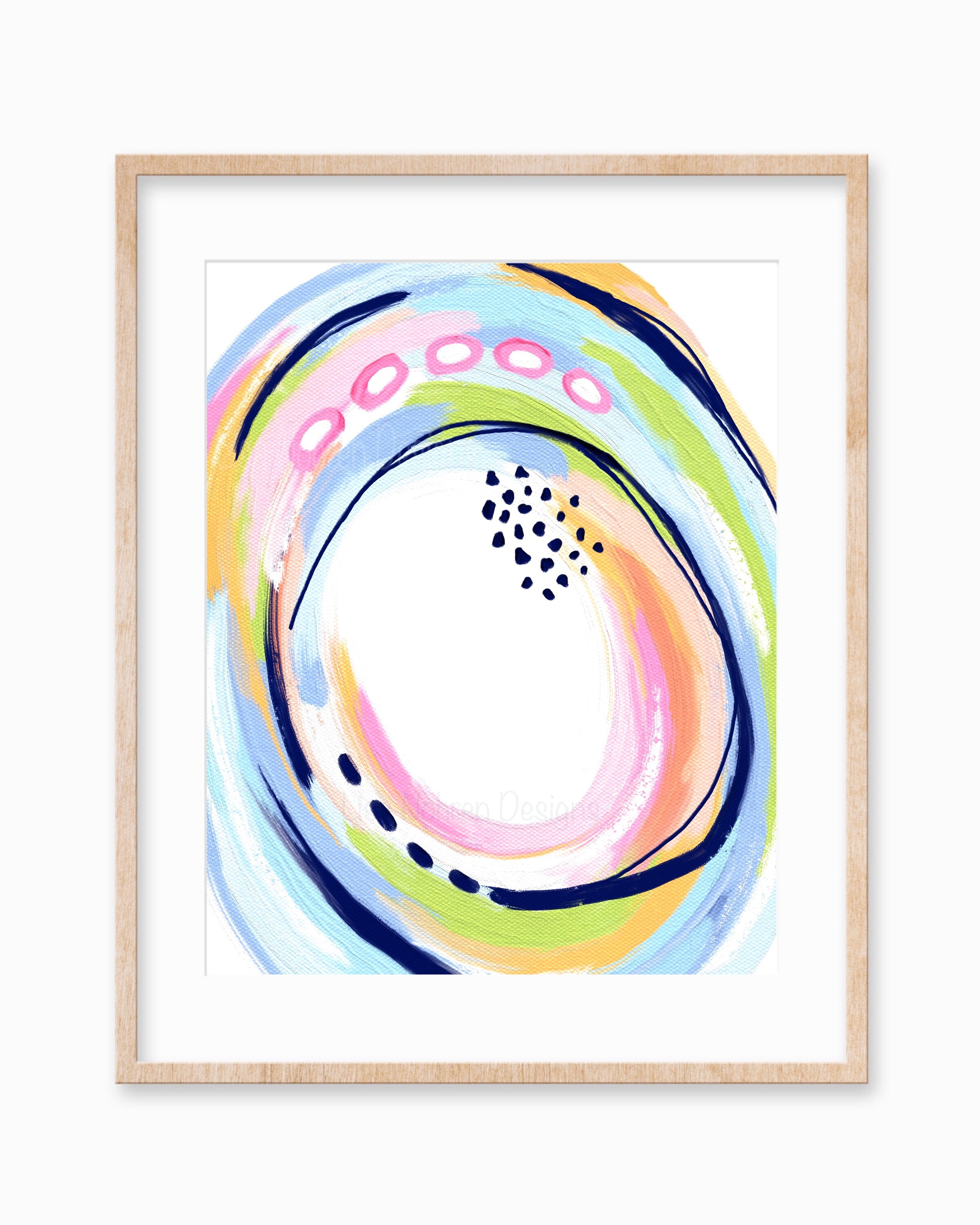 Colorful Modern Abstract Circle Art Painting Downloadable Etsy