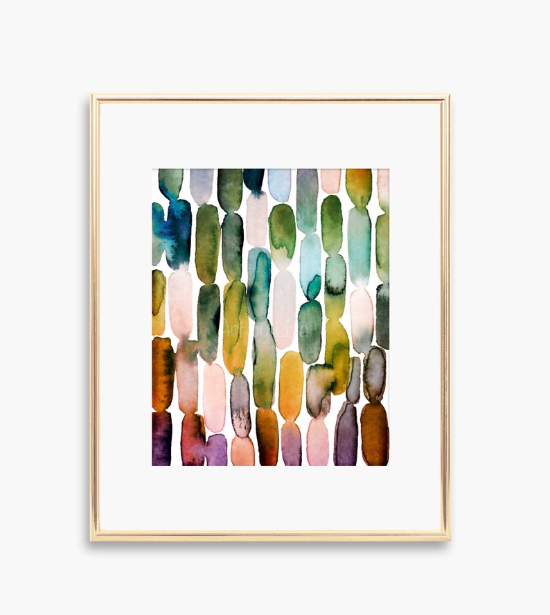 Modern Watercolor Abstract Printable Downloadable Art Instant Art Geometric Print Minimalist Coastal Art Watercolor Painting Neutral Art image 7