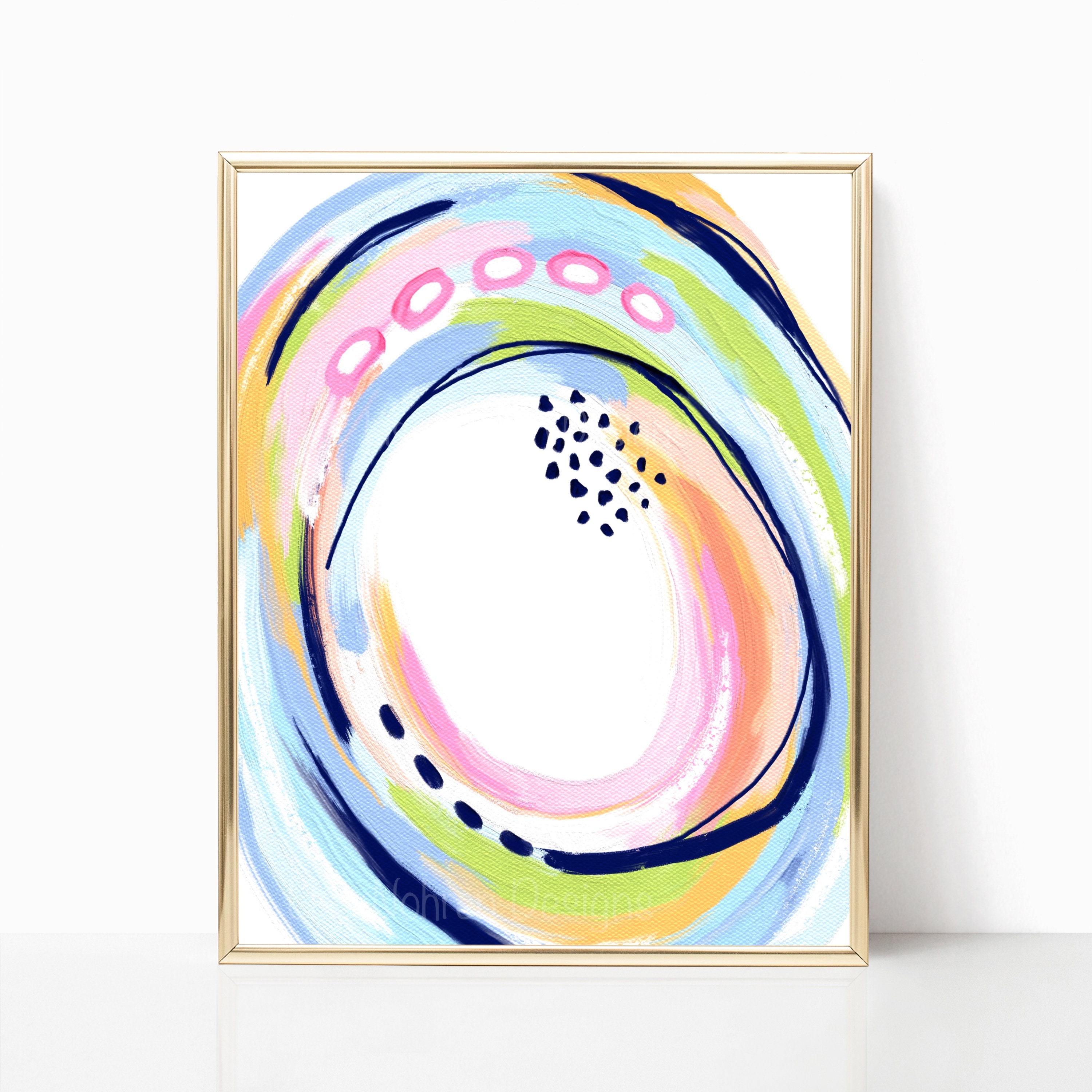 Colorful Modern Abstract Circle Art Painting Downloadable Etsy