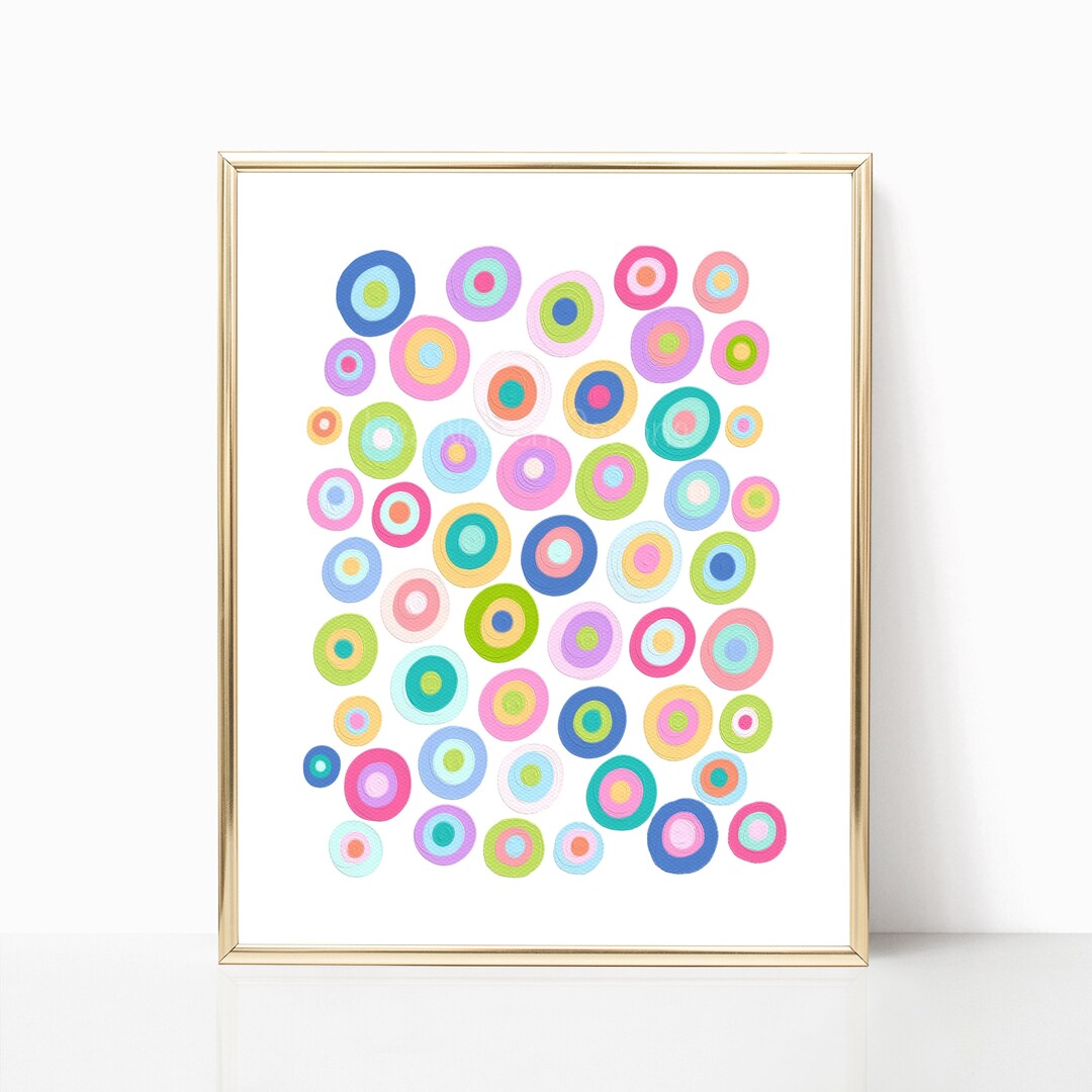 Colorful Abstract Dots Art Printable Painting Downloadable Art - Etsy