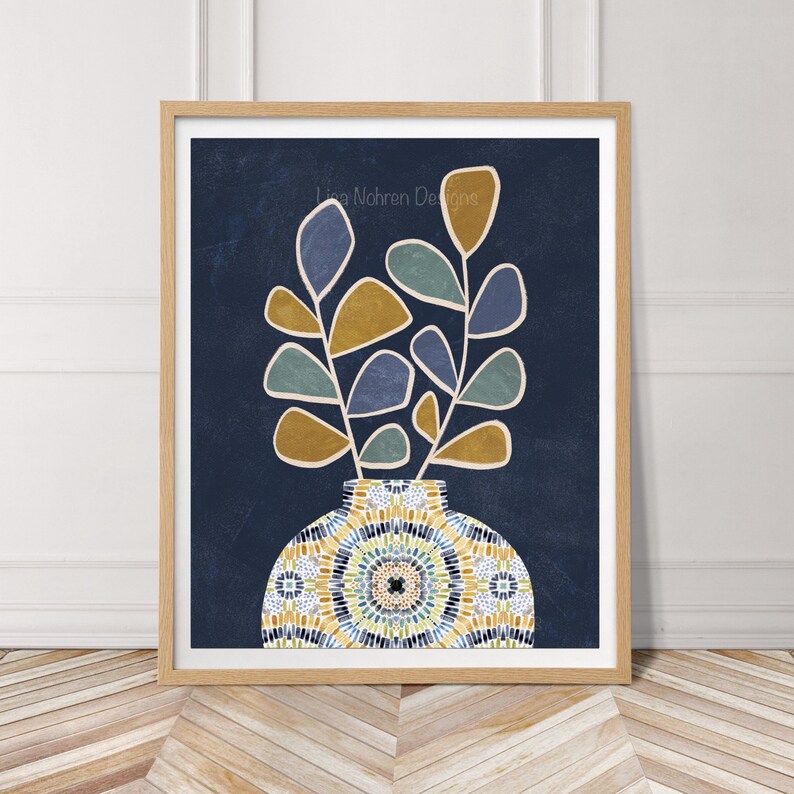 Abstract Floral Plant Printable Art Instant Art Print Mid | Etsy
