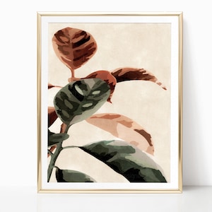 Botanical Leaves Print: Abstract Boho Wall Art (Digital Download)