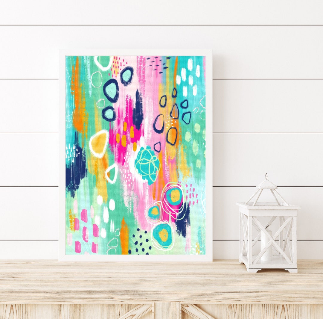 Colorful Abstract Printable Art Painting Downloadable Instant Neutral Nursery Kids Art Geometric