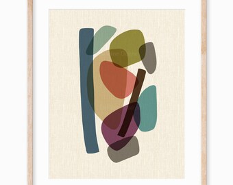 Abstract Mid Century Modern Printable Geometric Art Printable Wall Art Print Minimalist Scandinavian Art Scandi Nordic Digital Art Download