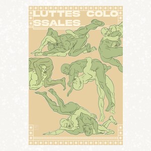 Luttes Colossales Illustration, Wall Print (A2, A3, A4), Limited and Signed Edition Poster
