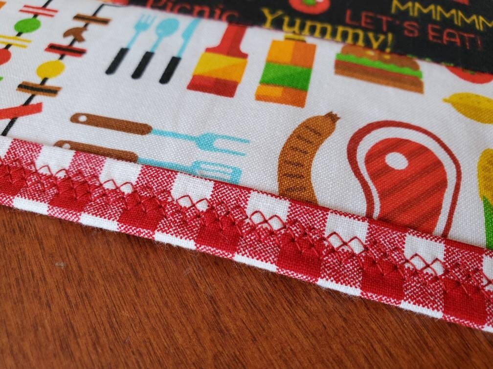 Kitchen Table Toppers Light up the Grill Quilted Hexagon Table Toppers - Etsy