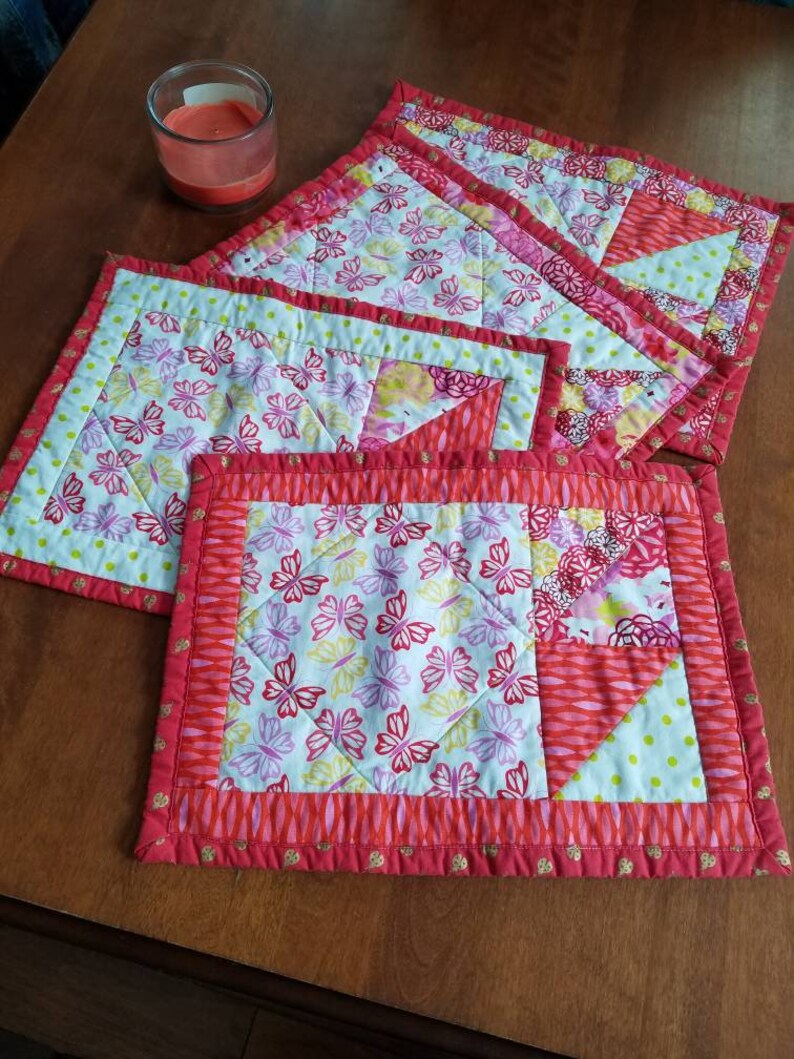 Summertime Butterfly Placemats Set of 4 Etsy