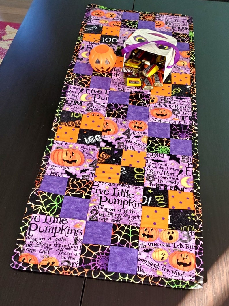 5 Little Pumpkins Halloween Table Runner 36x12 - Etsy