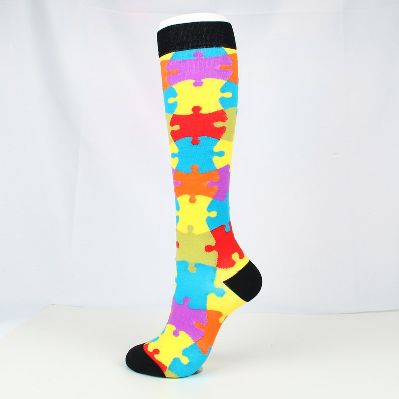 3 Pairs Compression Socks Christmas Theme Women Men Knee High Etsy