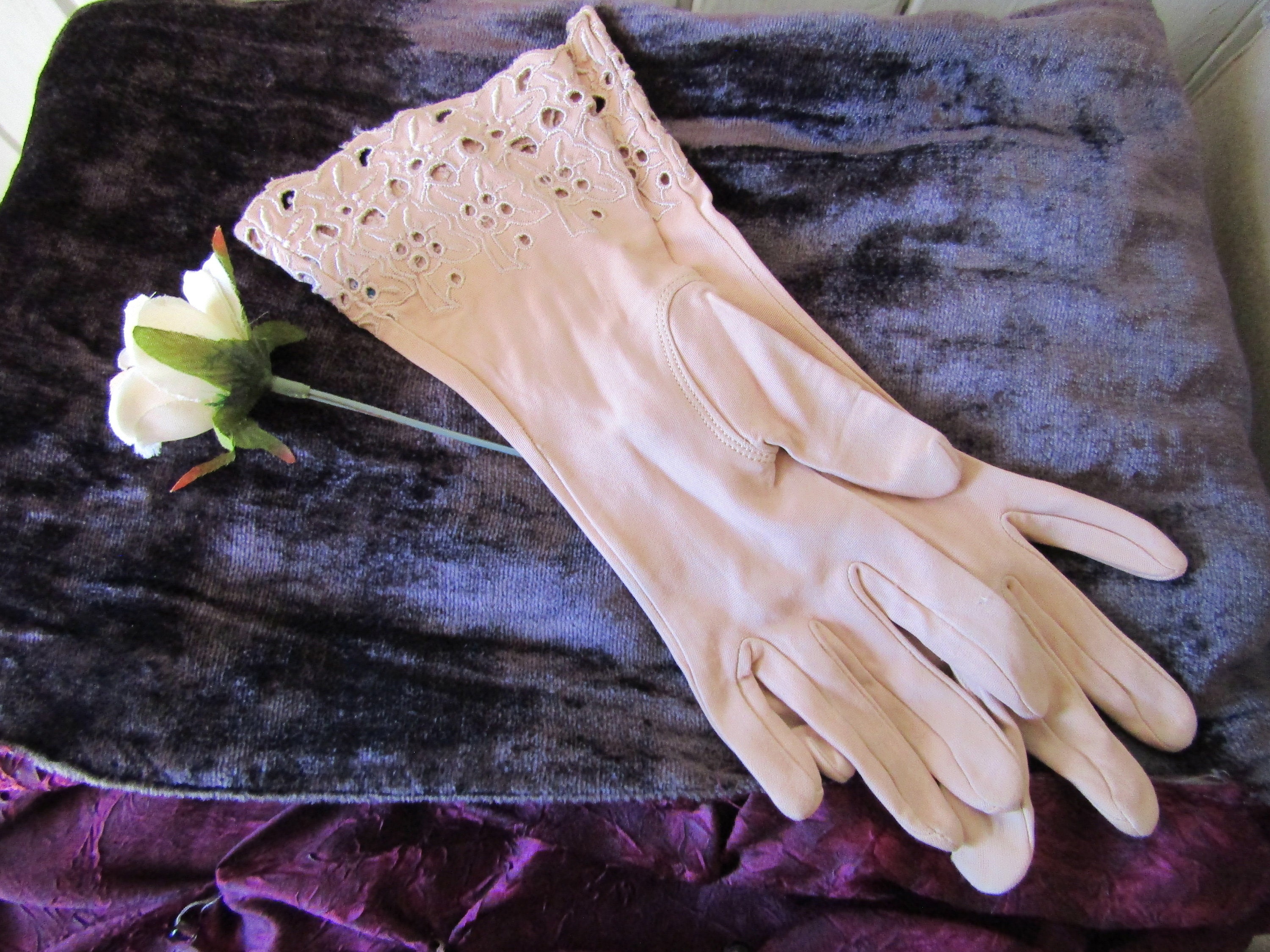 Short Formal Rayon Gloves Small Formal Gloves Vintage | Etsy
