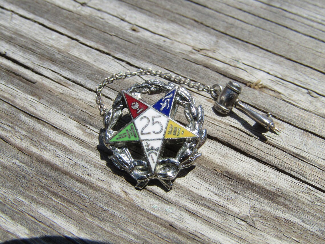 Masonic 25 Year Pin Freemasonry Collectibles Freemason Pin Etsy