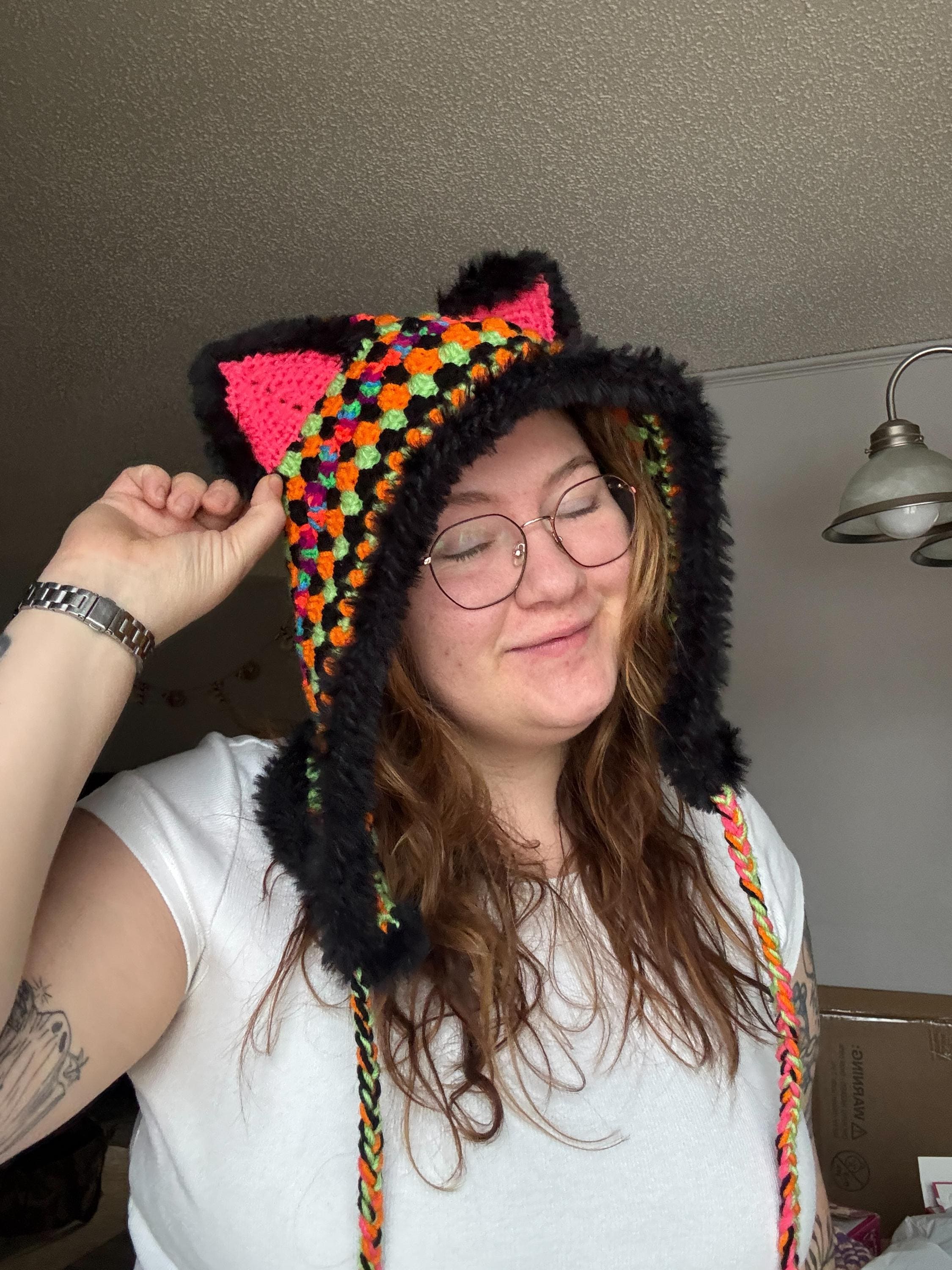 Custom Crocheted Fairy Beary Hood: Boho Festival Hooded Cowl