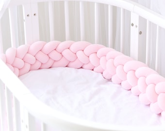 Color : #1, Size : 1m Yezi Bumpers Handmade Braided Cot Bumper Baby Head Guard Bumper Knot Braid Pillow Cushion Decorative Pillow for Baby Nursery Crib Bedding