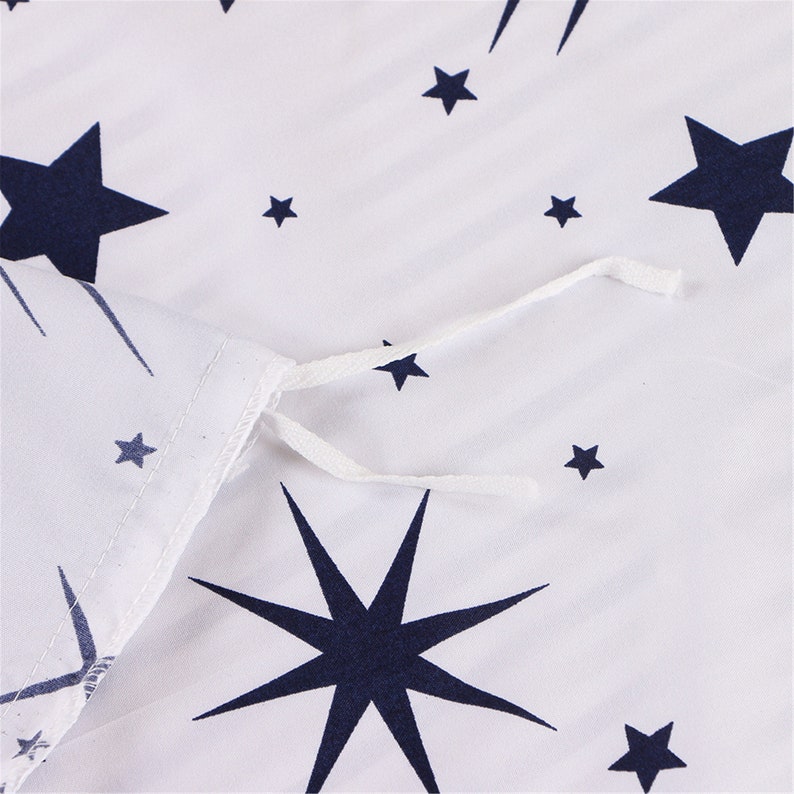 High Quality Simplicity Microfiber Duvet Cover,Blue Bedding with Starry Sky and Meteor shower,Comfortable Bedding with Matching 2 Pillowcase