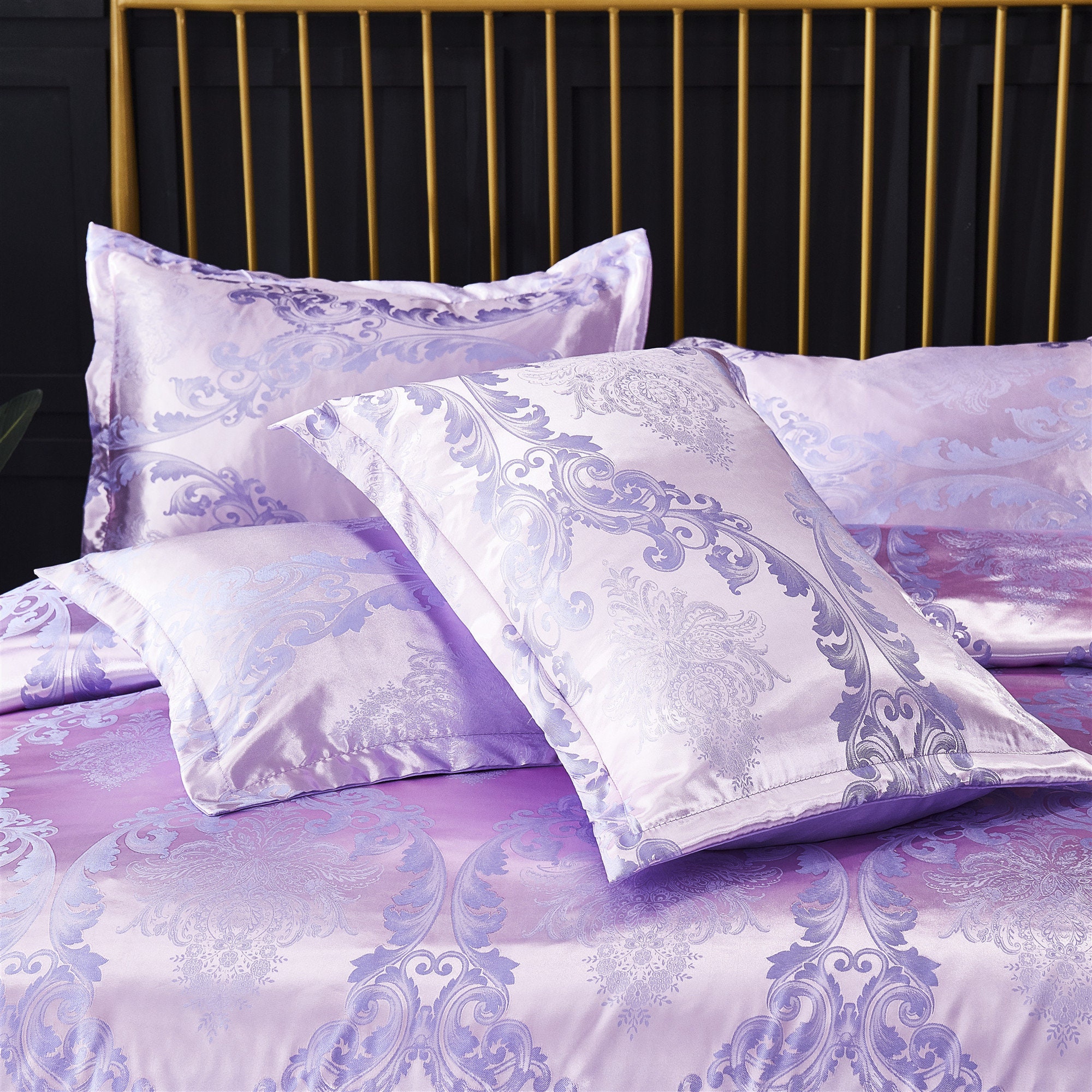 Purple Duvet Cover Set Flower Bedding Set Luxury Duvet Cover Etsy
