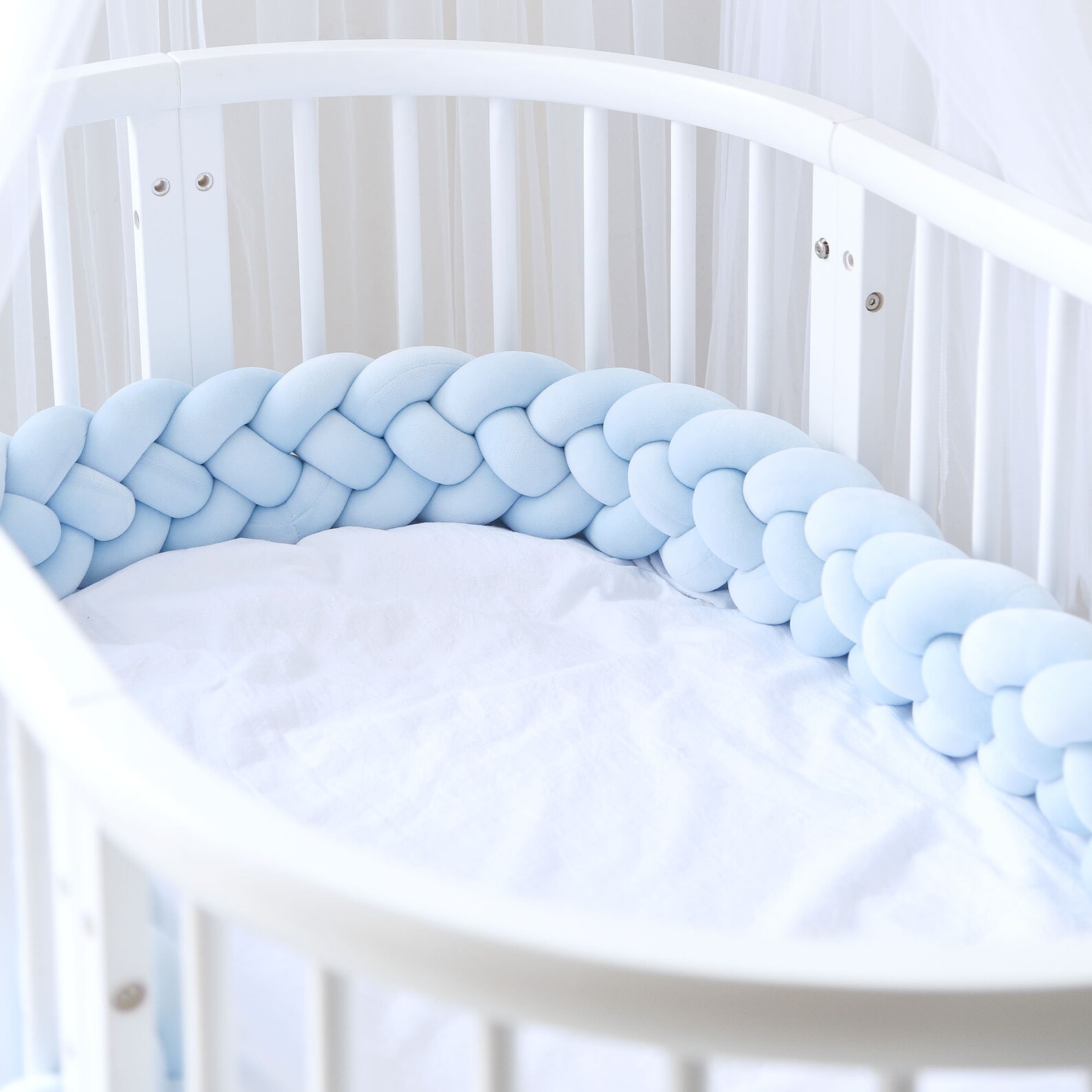 Custom Size Baby Crib Bumper Knotted Bed Bumper 4 Braided Etsy