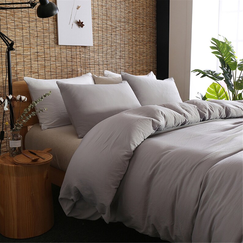 Light Gray Duvet Cover Set Super Soft Bedding Set Etsy