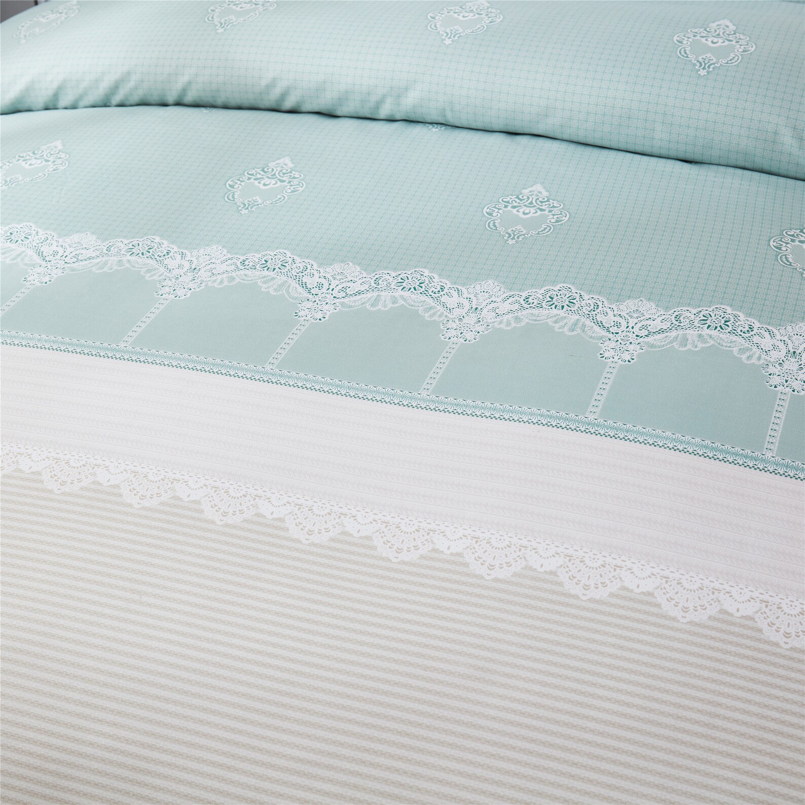 Mint Green Duvet Cover Set Floral Pattern Bedding Sets 90g Etsy