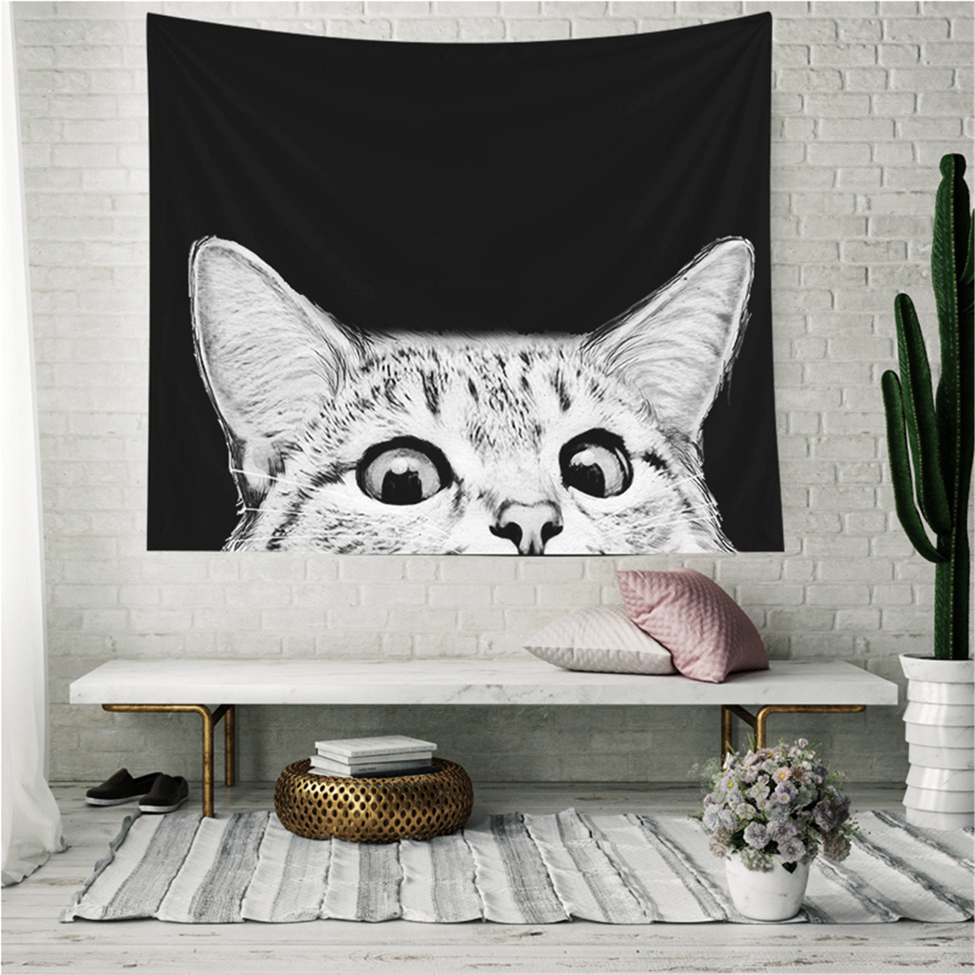 Tapestry Wall Hanging Cat Wall Hangings Tapestry Wall Handing Etsy
