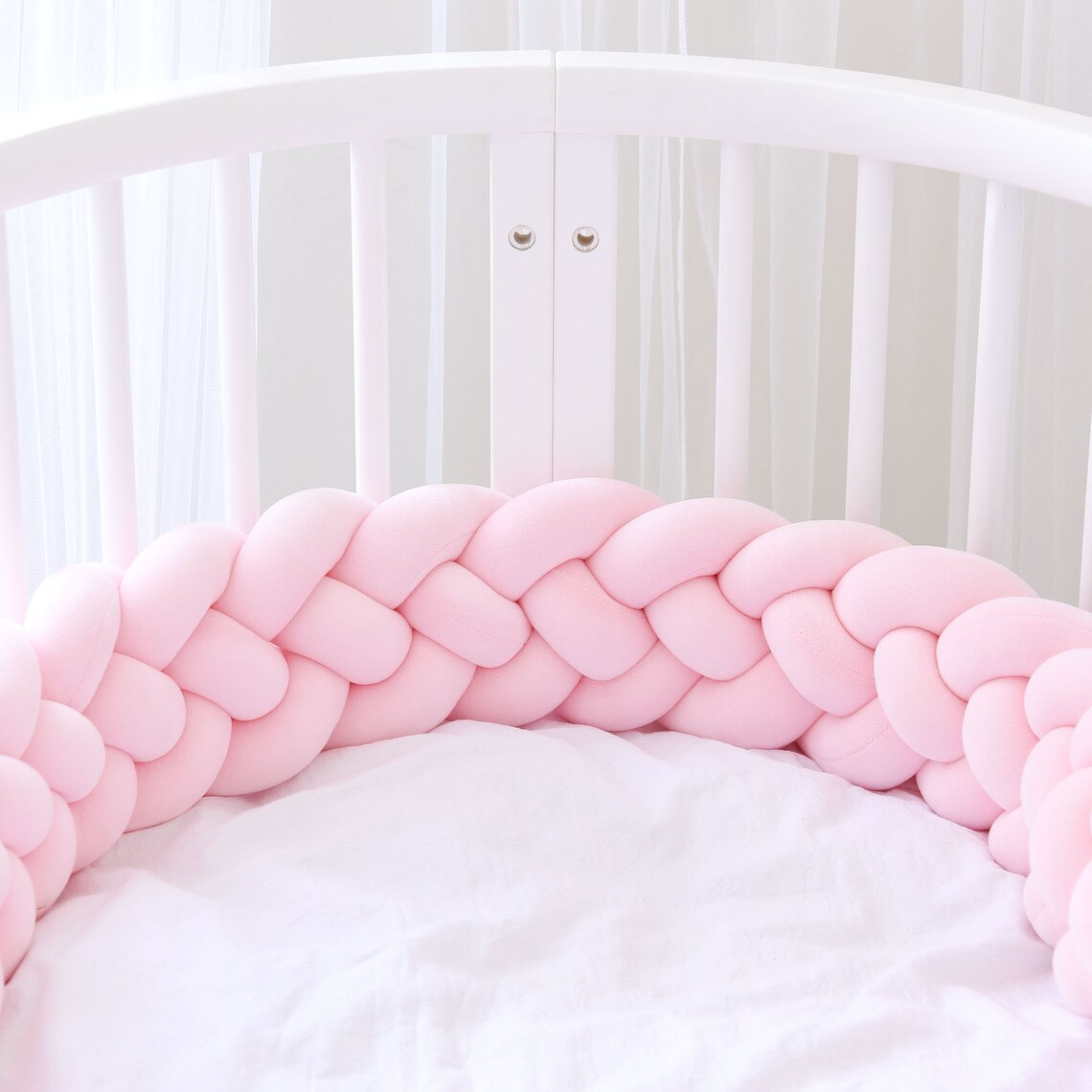 Custom Size Baby Crib Bumper Knotted Bed Bumper 4 Braided Etsy