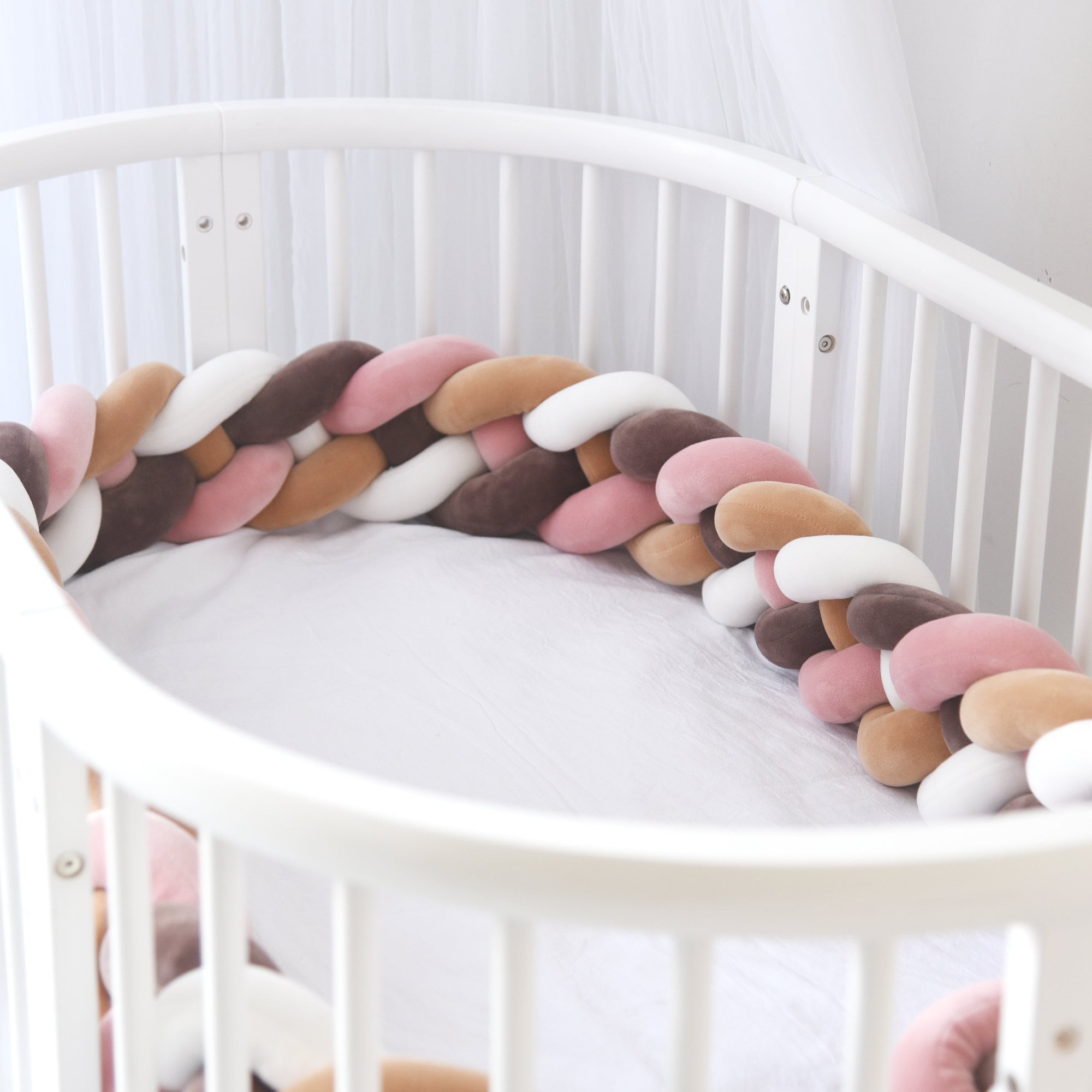 Custom Size Baby Crib Bumper Knotted Bed Bumper 4 Braided Etsy