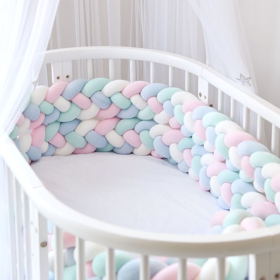 baby crib bumper knotted braided